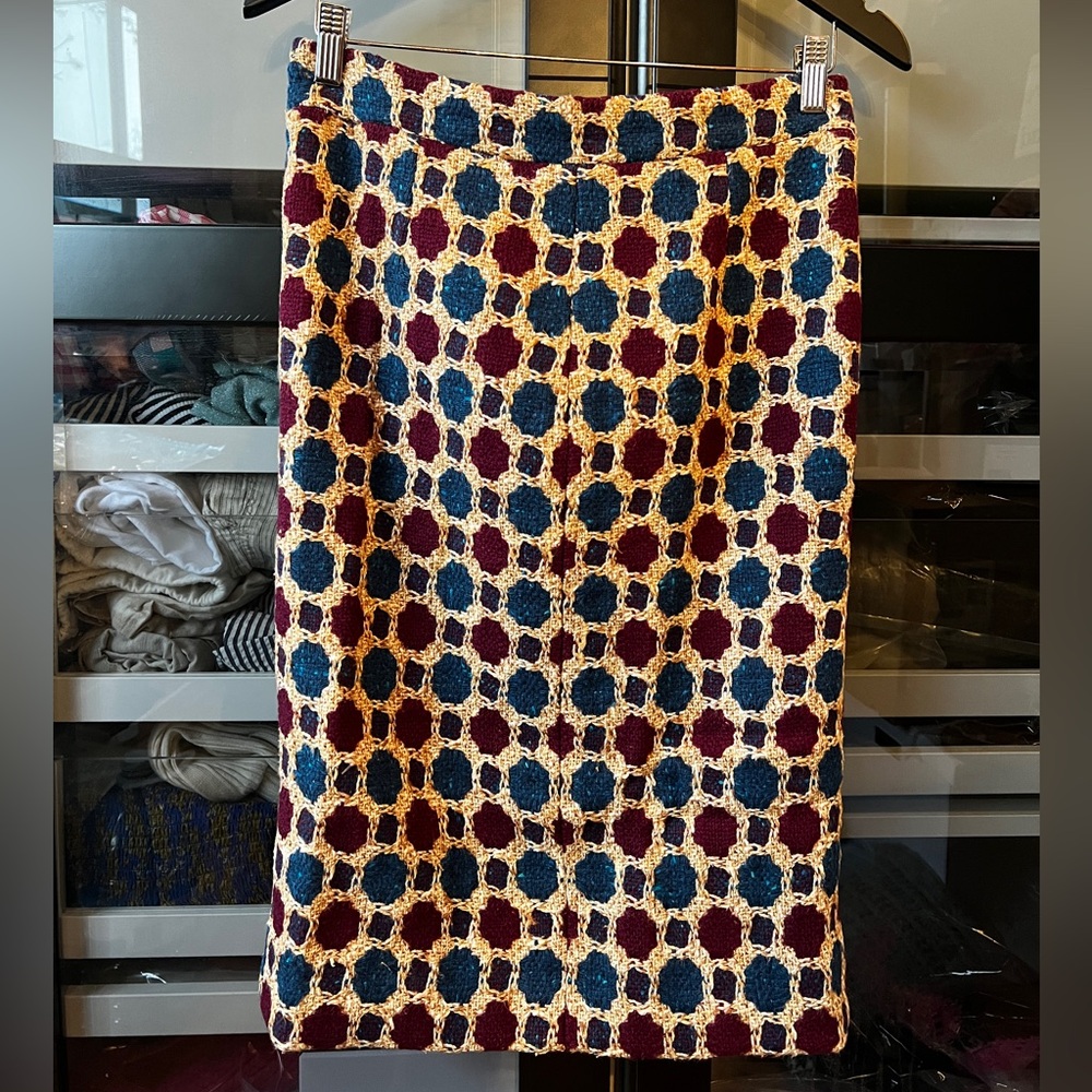Vintage wool Geometric Patterned Skirt - Multicolor
